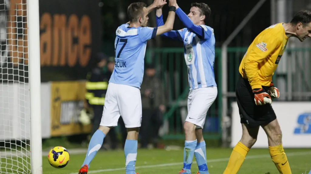 Slavící fotbalisté Mladé Boleslavi