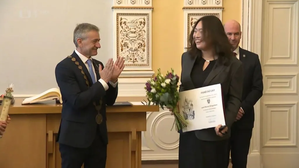 Haruka Kitagučiová dostala v Domažlicích pamětní medaili