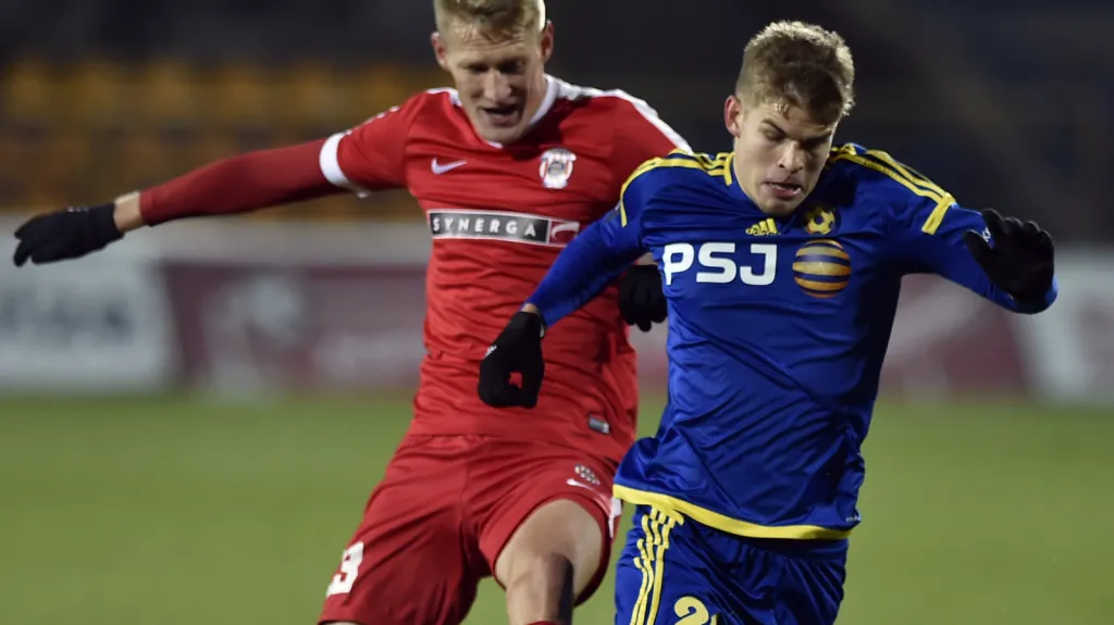 Michal Škoda v utkání s Jihlavou