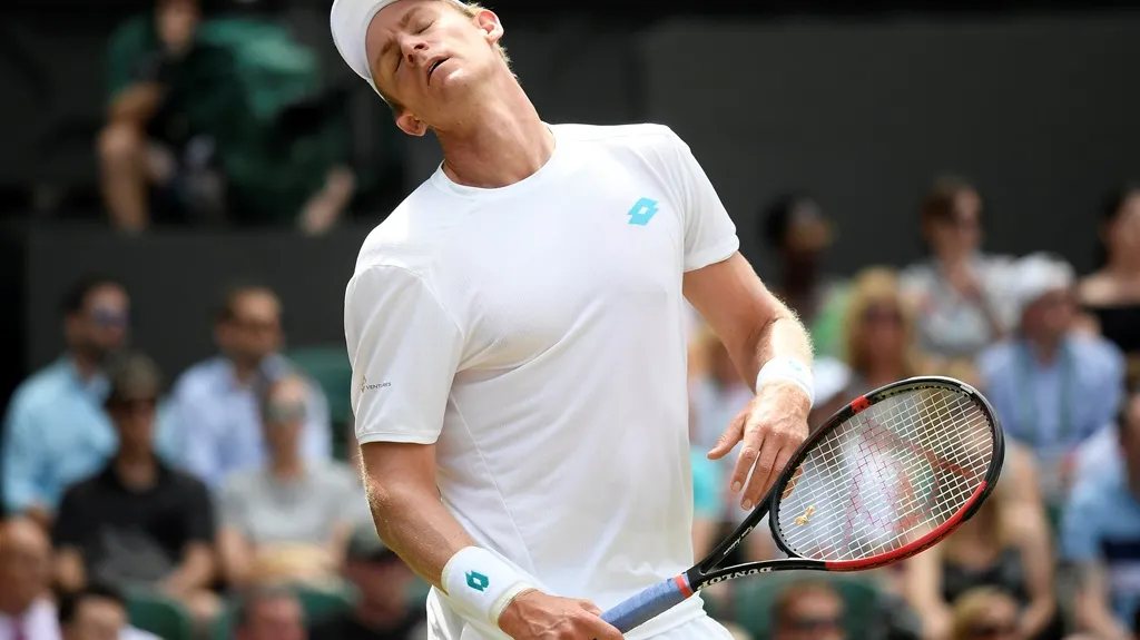 Kevin Anderson v utkání 3. kola Wimbledonu