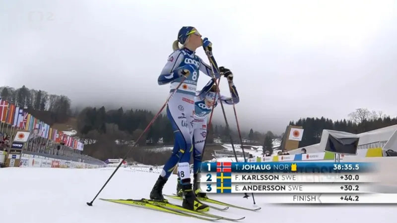 Finiš skiatlonu žen na MS