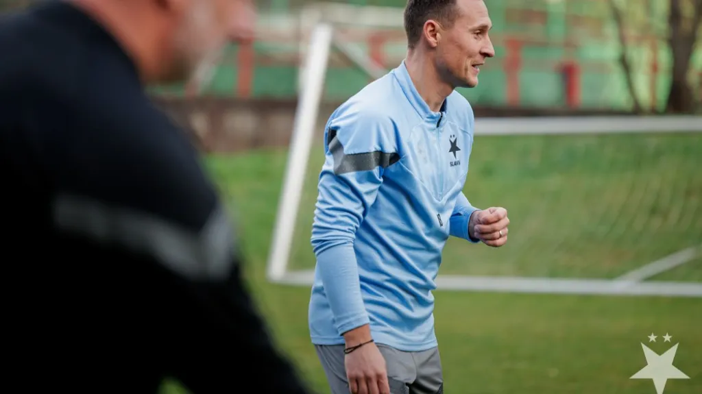 Jan Bořil na tréninku Slavie