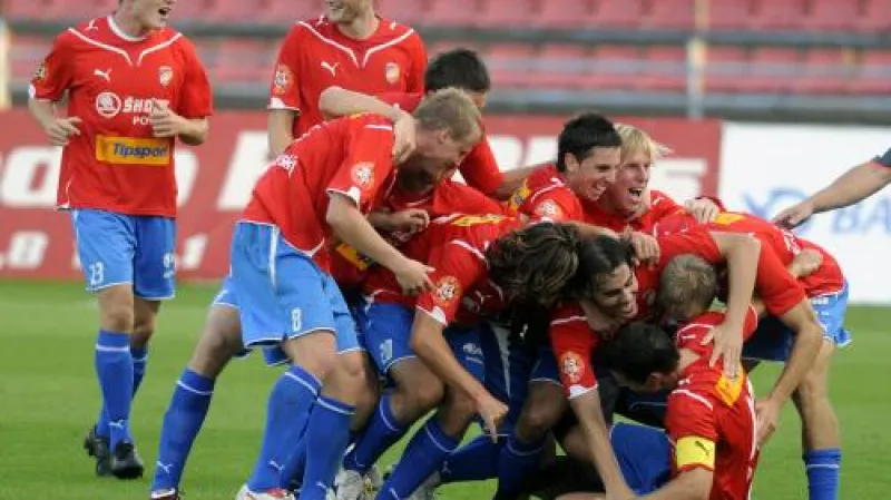 Hráči Viktorie Plzeň se radují