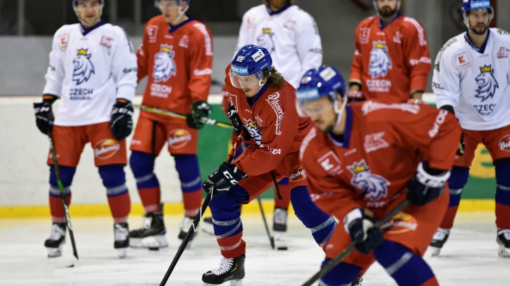 Trénink české hokejové reprezentace
