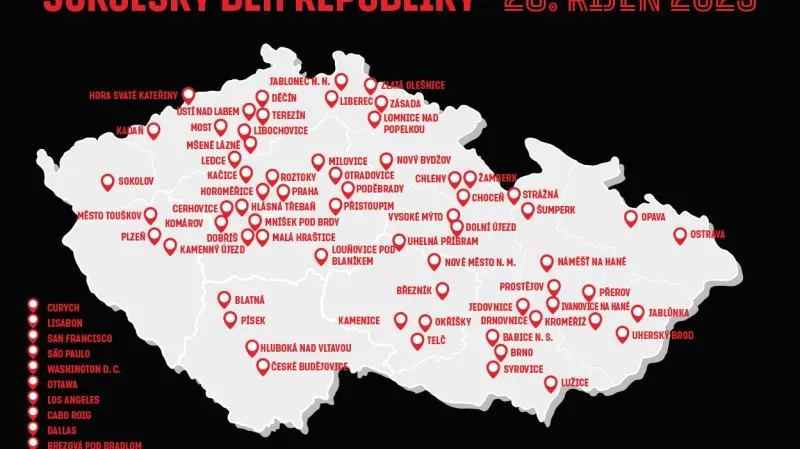 Mapa Sokolského běh republiky 2023