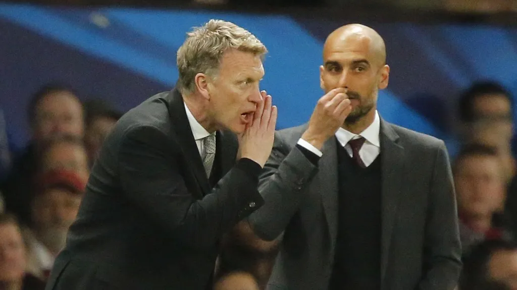 Trenéři David Moyes a Pep Guardiola