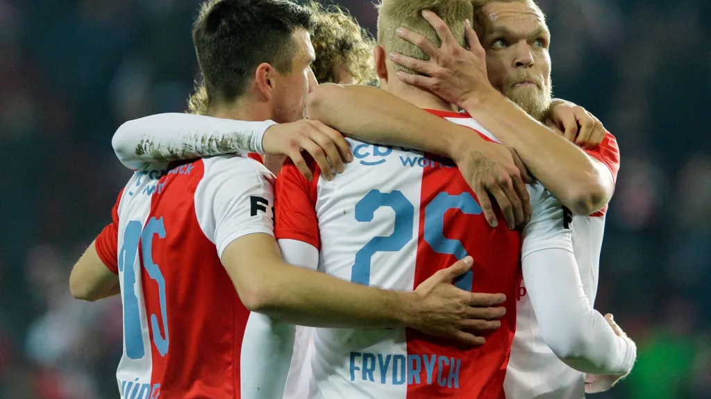 Radost fotbalistů Slavie