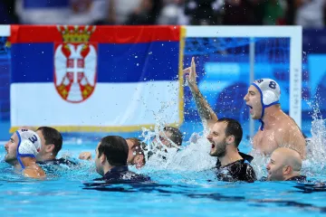 Radost vodních pólistů Srbska