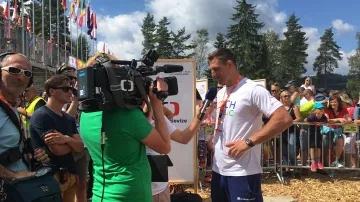 Olympijský vítěz Lukáš Krpálek při rozhovoru pro ČT