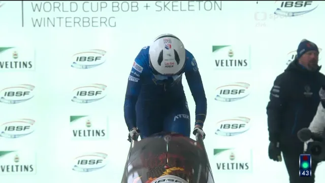 Jízda monobobistky Patrície Tajcnárové ve Winterbergu