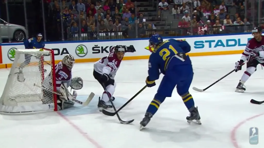 Gól v utkání Lotyšsko - Švédsko: Eriksson - 0:1 (18. min.)