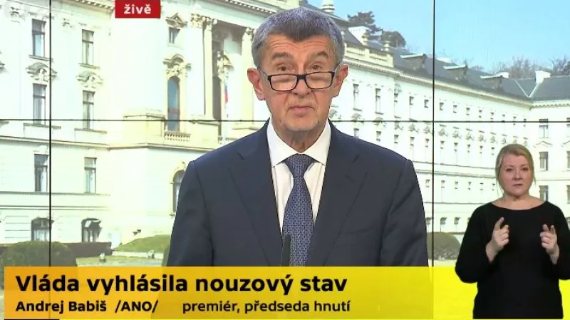 Premiér Babiš vyhlásil stav nouze s omezením sportu