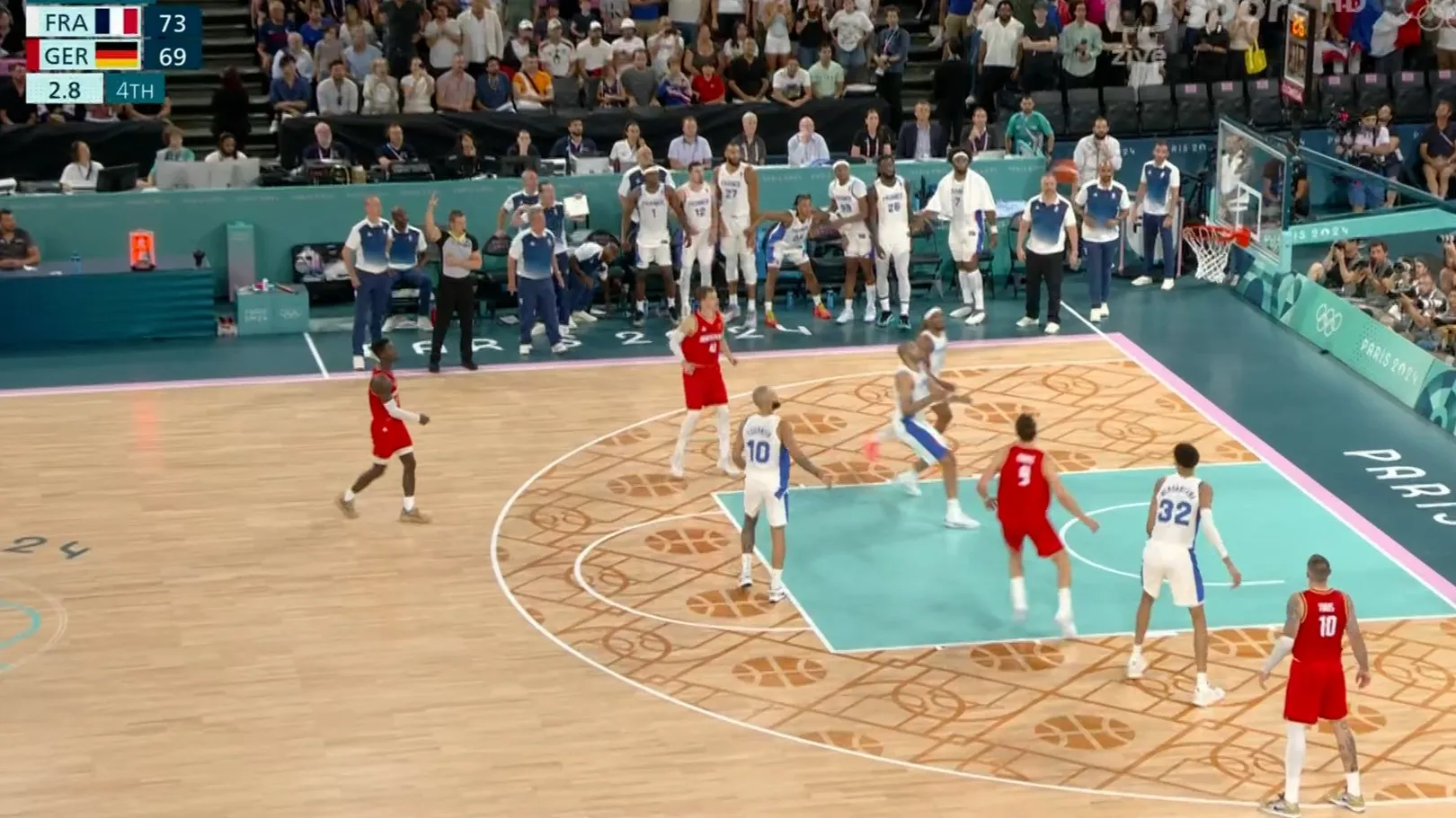 Sestřih dramatického závěru semifinále basketbalistů Francie – Německo