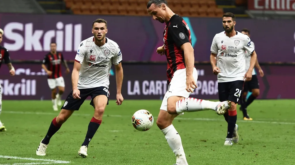 Zlatan Ibrahimovic z AC Milán v akci