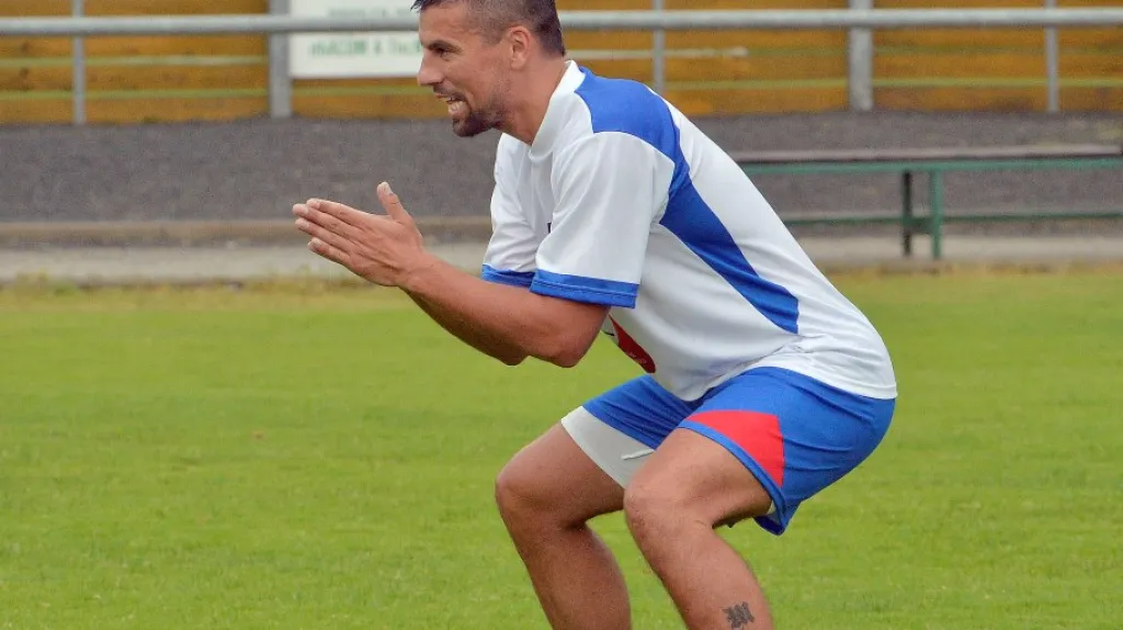 Milan Baroš na tréninku České asociace fotbalových hráčů (ČAFH)