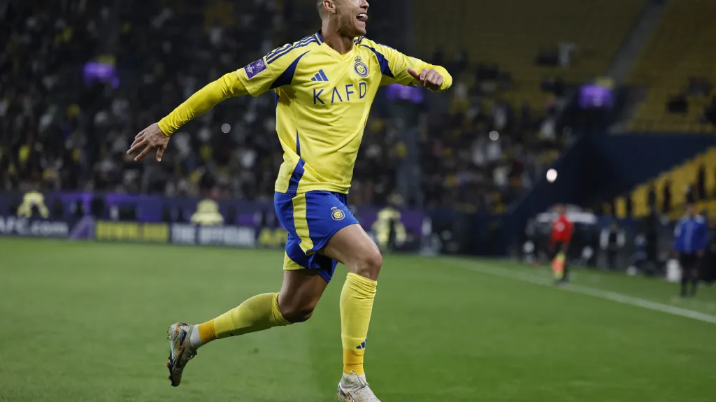 Cristiano Ronaldo se raduje z gólu v dresu an-Nasru
