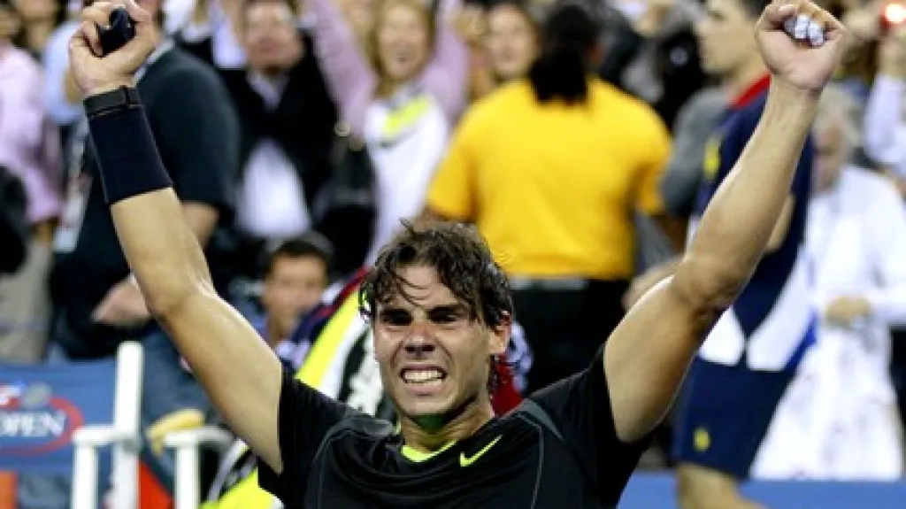 Rafael Nadal se raduje z vítězství na US Open