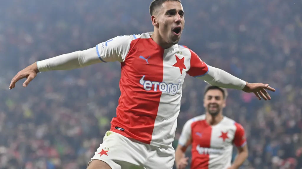 Slávista Lingr slaví gól