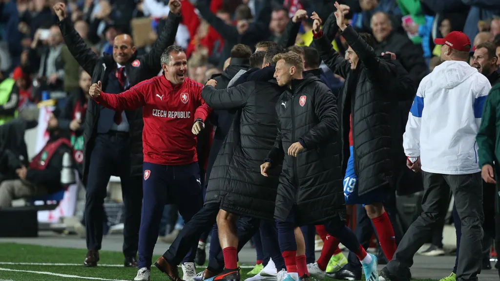 Obrovská radost na české lavičce po zápase s Anglií