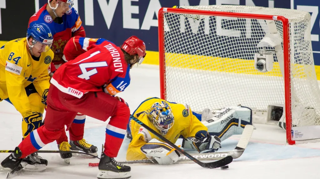 Závar před švédskou brankou