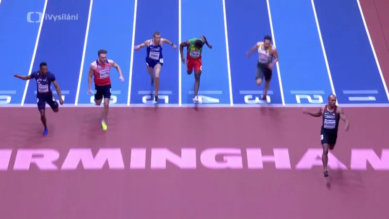 Jan Doležal v 1. disciplíně sedmiboje – běhu na 60 m