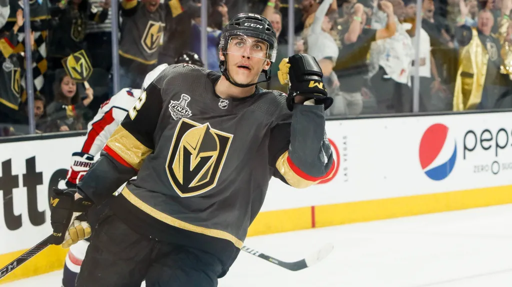 Tomáš Nosek slaví gól ve finále Stanley Cupu