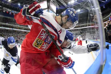 Jaromír Jágr v zápase MS s Finskem