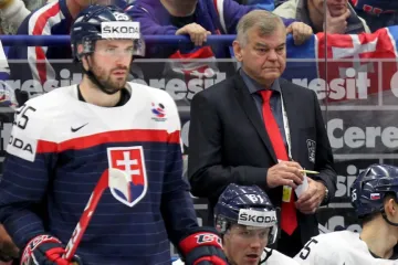 Střídačka slovenských hokejistů