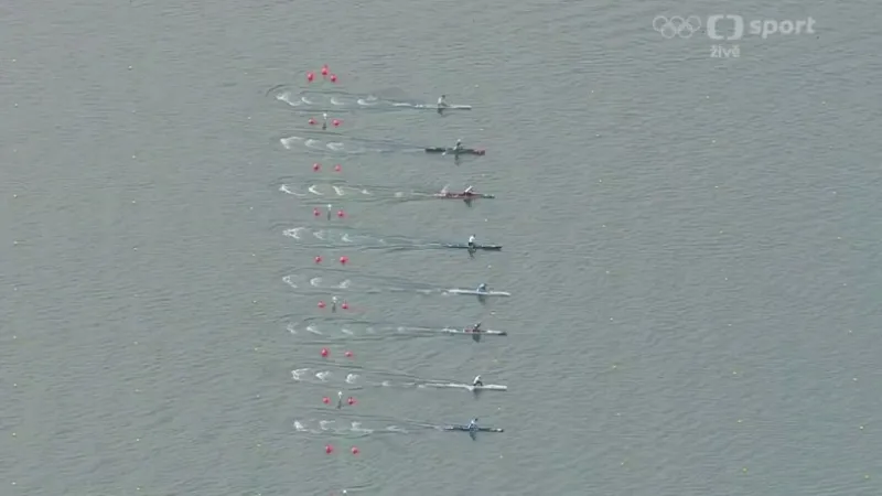 Martin Fuksa ve finále B na 200 metrů v kategorii C1