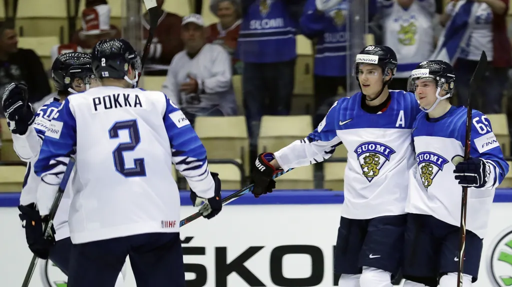Radost hokejistů Finska