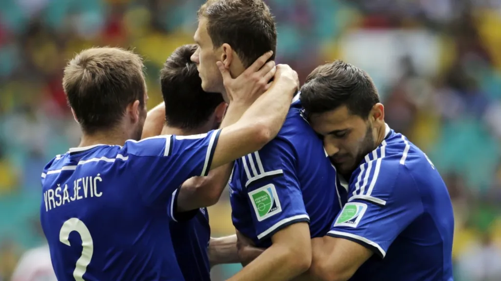 Radost fotbalistů Bosny a Hercegoviny