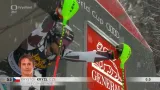Jízda Kryštofa Krýzla v prvním kole slalomu v Kranjské Goře