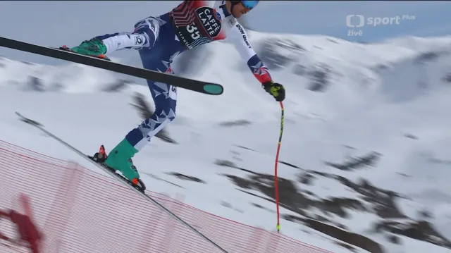 Jízda Jana Zabystřana ve sjezdu v Crans-Montaně