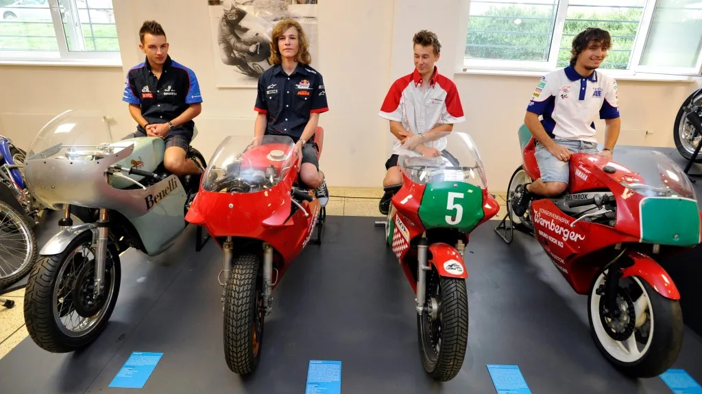 Karel Abraham, Miroslav Popov, Karel Hanika a Jakub Kornfeil před Velkou cenou v Brně