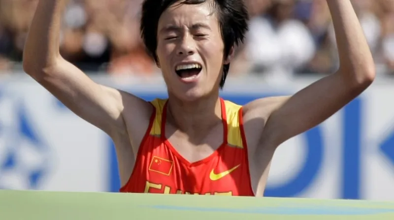 Süe Paj v cíli maratonu