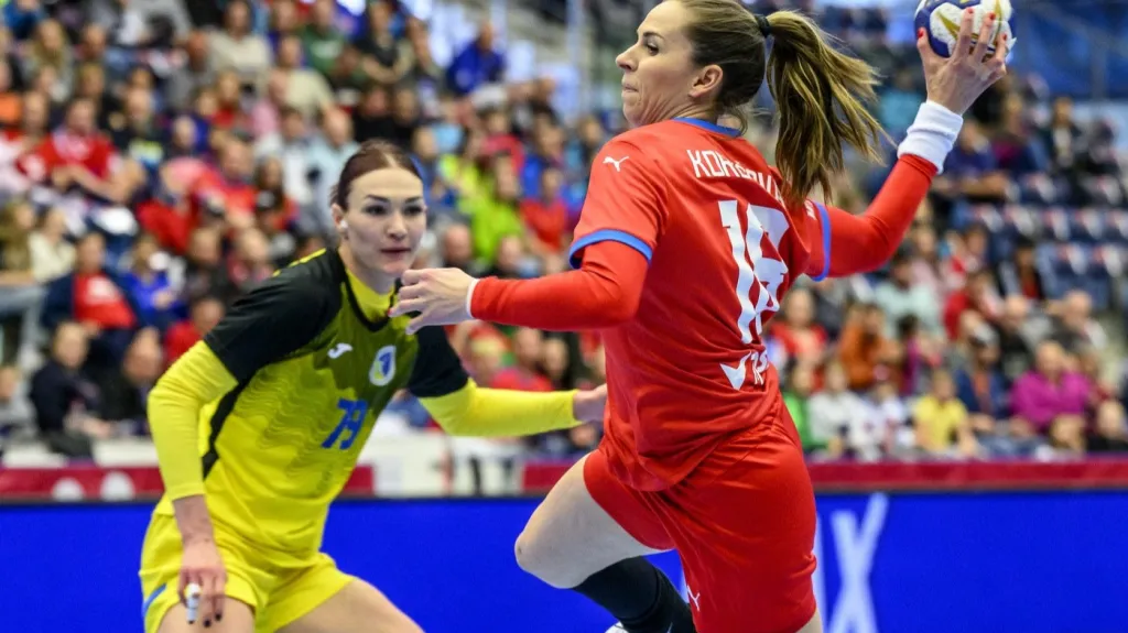 Iveta Korešová v zápase s Ukrajinou