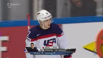 Gól v utkání Rusko - USA: Vatrano - 5:2 (44. min.)