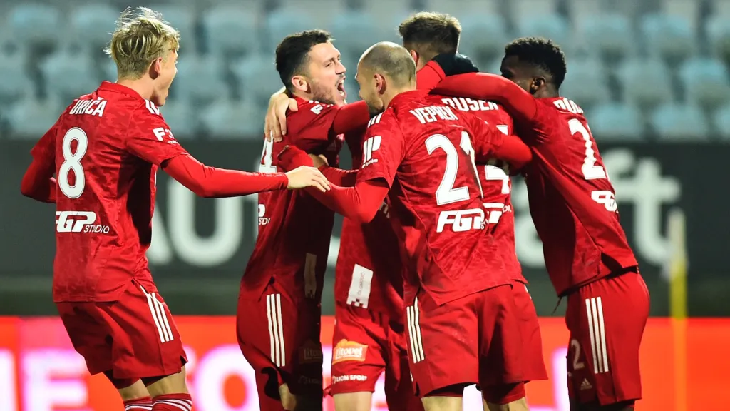 Slavící fotbalisté Olomouce