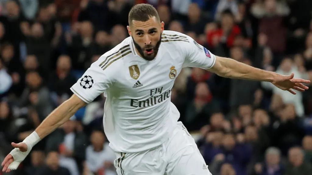 Karim Benzema z Realu Madrid se raduje z gólu
