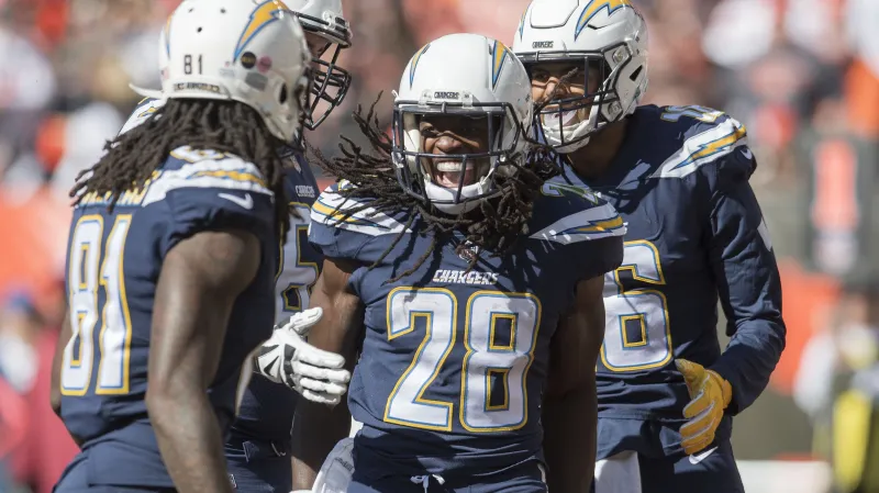 Melvin Gordon se raduje se spoluhráči
