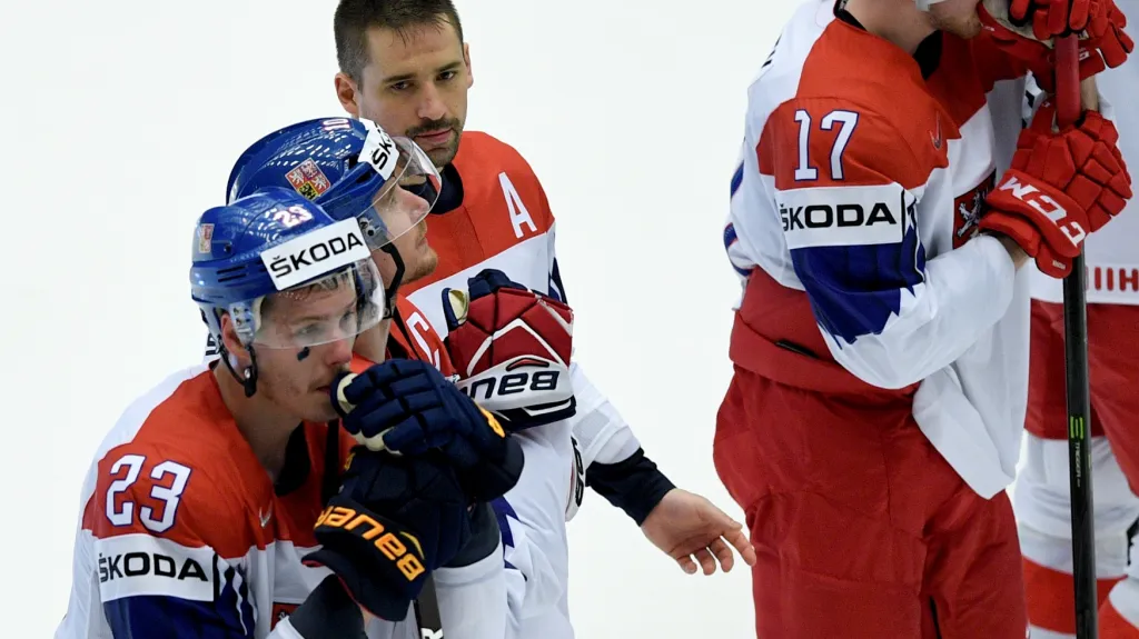 Zklamaní čeští hokejisté
