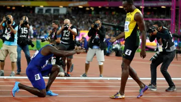 Justin Gatlin a Usain Bolt