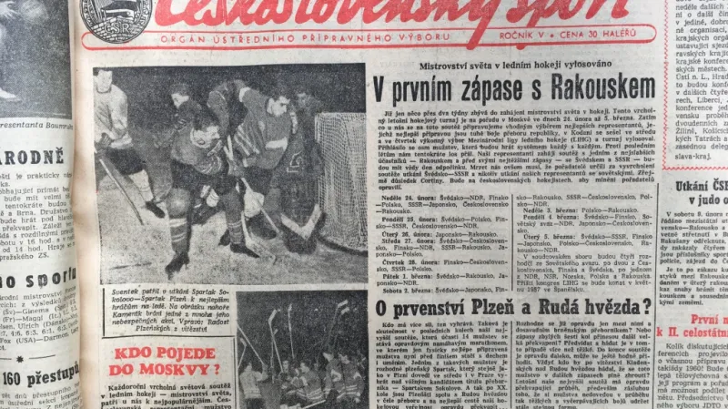 Československý sport z 8. února 1957