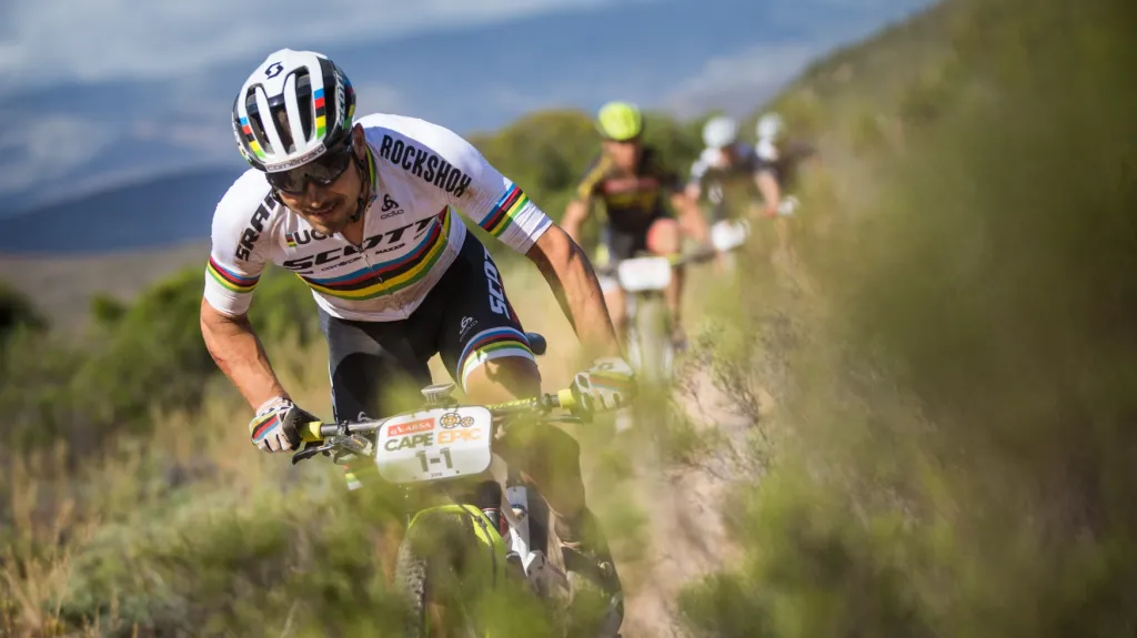 Švýcarský cyklista Nino Schurter na závodě Cape Epic
