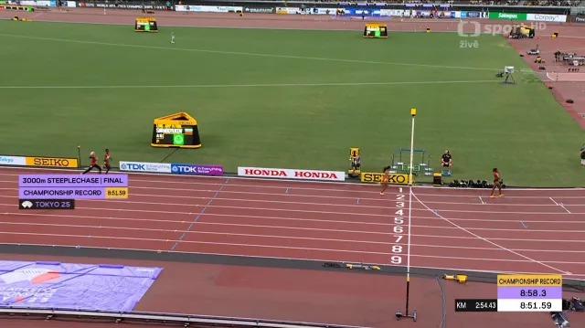 Závěr finále žen na 3000 metrů překážek