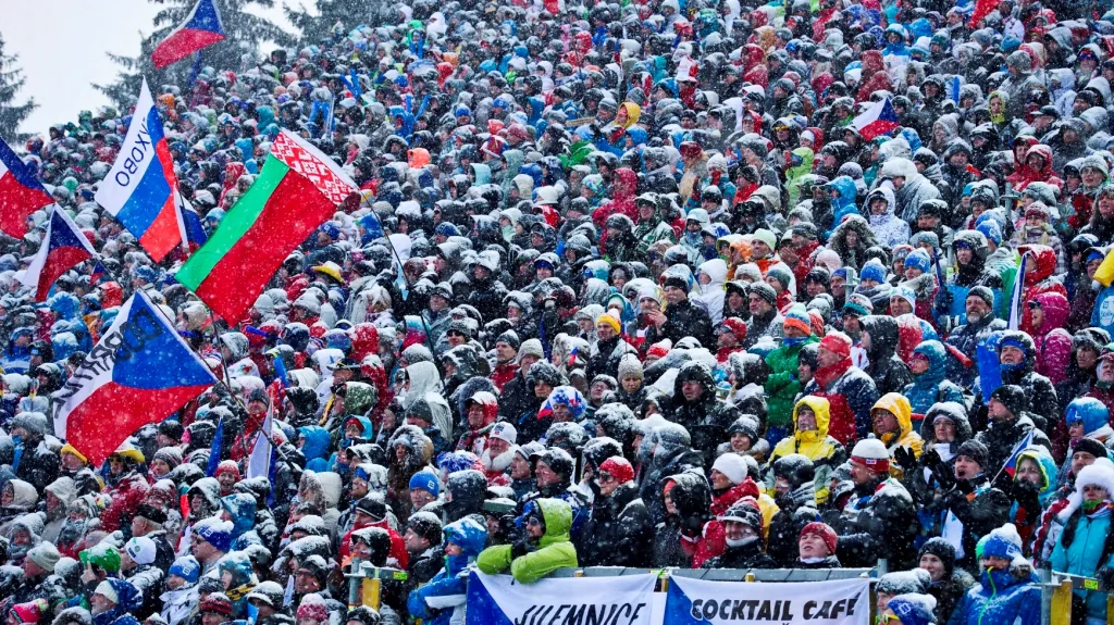 Fanoušci biatlonu v Novém Městě na Moravě