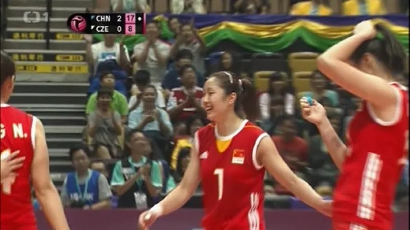 Sestřih volejbalového utkání Čína - Česko