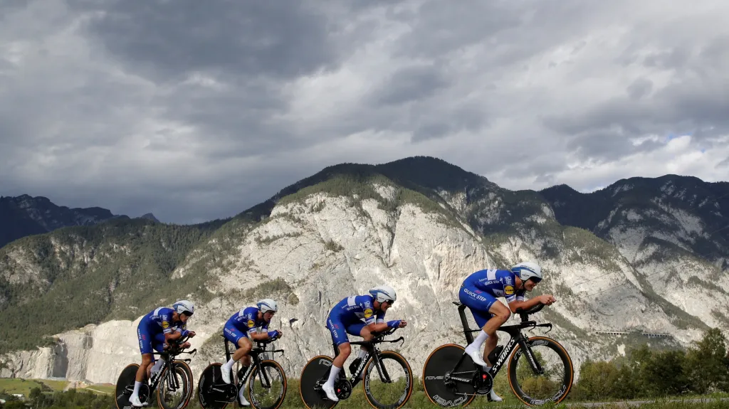 Stáj Quick-Step při časovce družstev