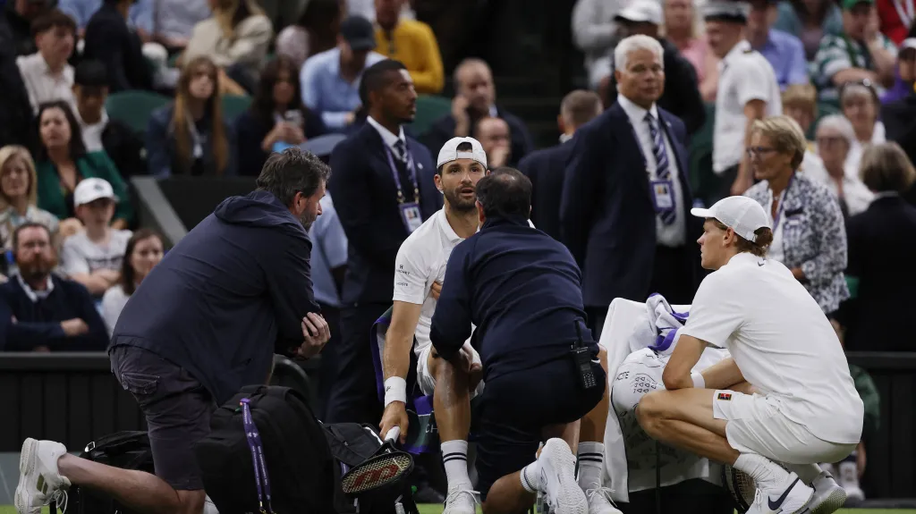 Zraněný Grigor Dimitrov a Jannik Sinner