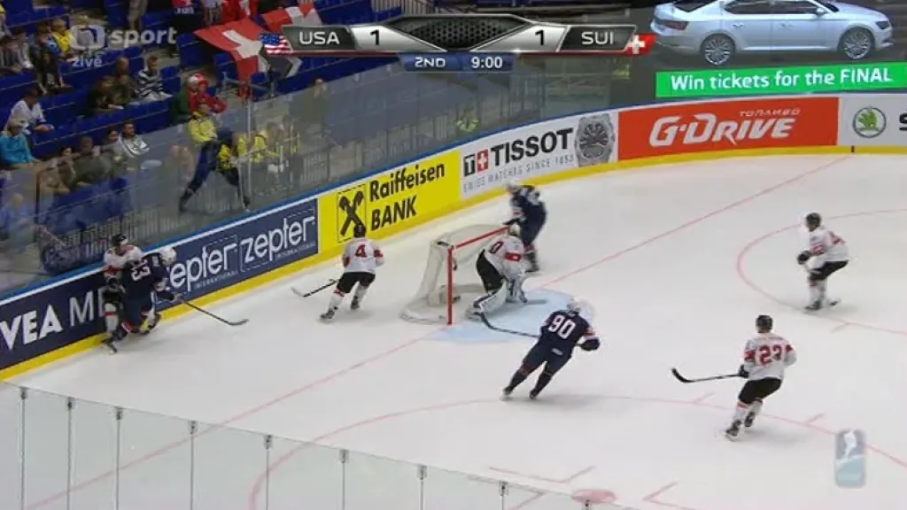 Gól v utkání USA - Švýcarsko: Coyle - 2:1 (31. min.)